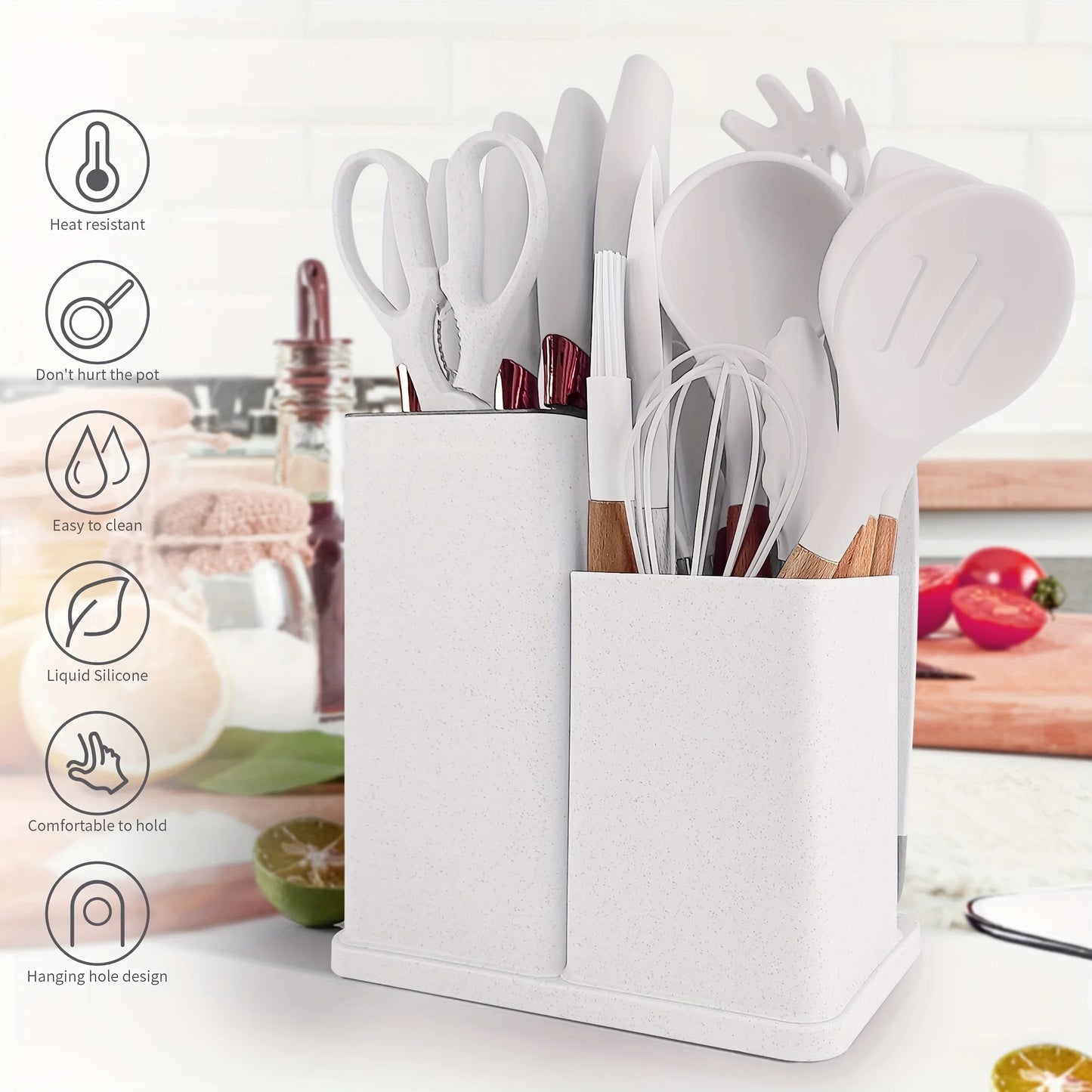 UTENSILIOS DE COCINA DE SILICONA SET 19PCS