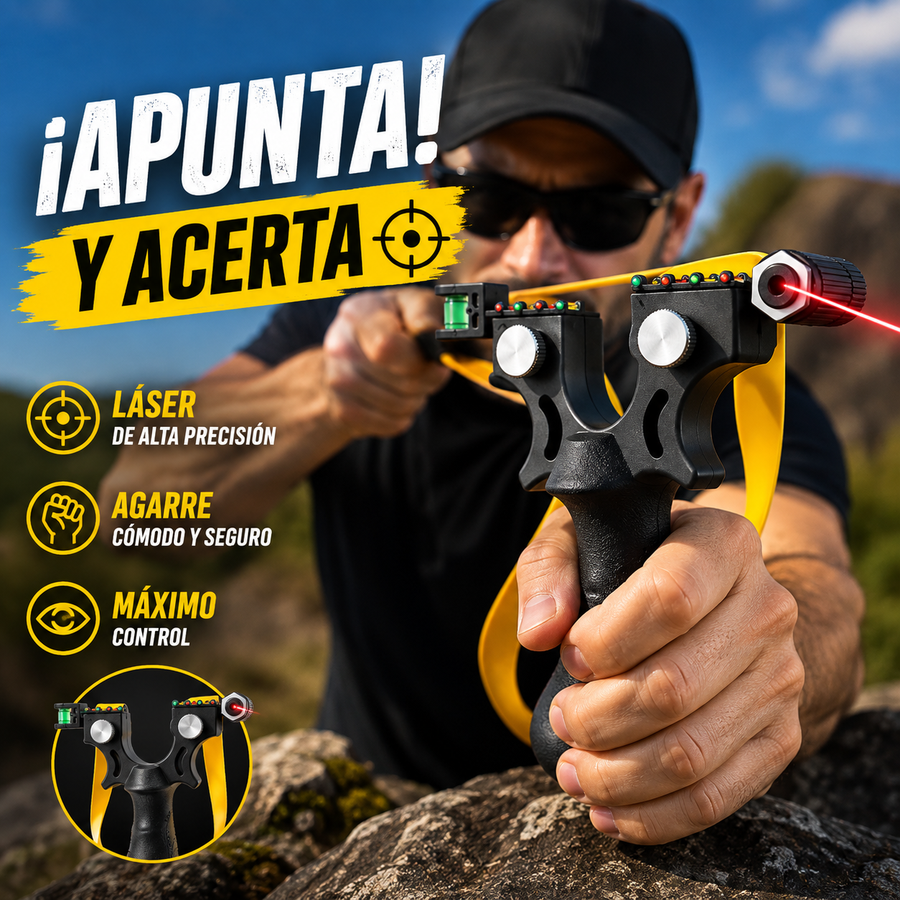 Resortera Táctica Force con Láser y Mira de Precisión