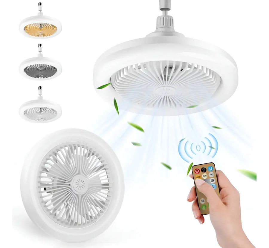 Lámpara LED 360° con Ventilador y Control Remoto