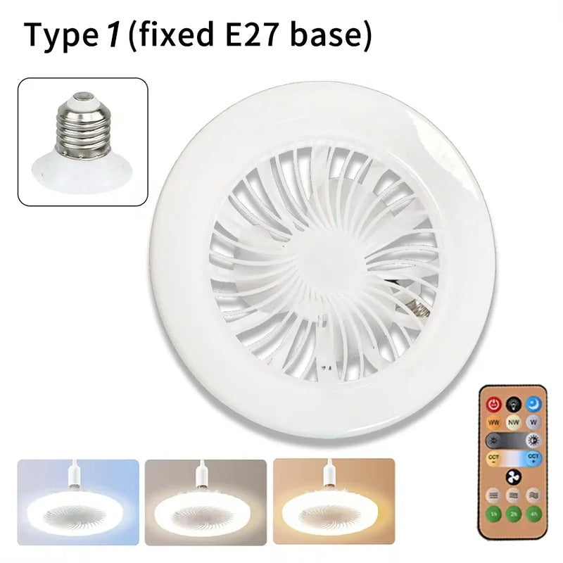 Lámpara LED 360° con Ventilador y Control Remoto