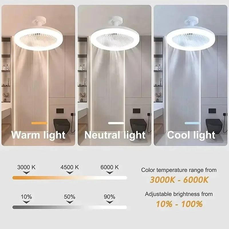 Lámpara LED 360° con Ventilador y Control Remoto