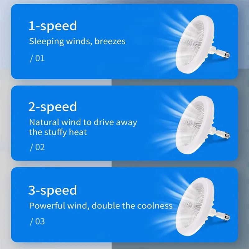 Lámpara LED 360° con Ventilador y Control Remoto
