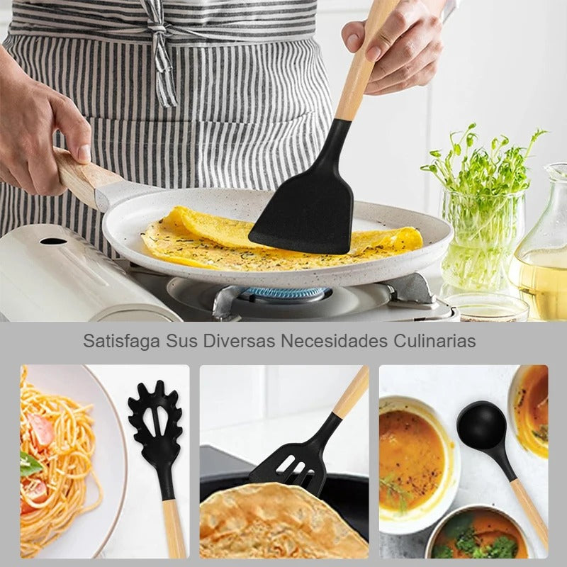 UTENSILIOS DE COCINA DE SILICONA SET 19PCS