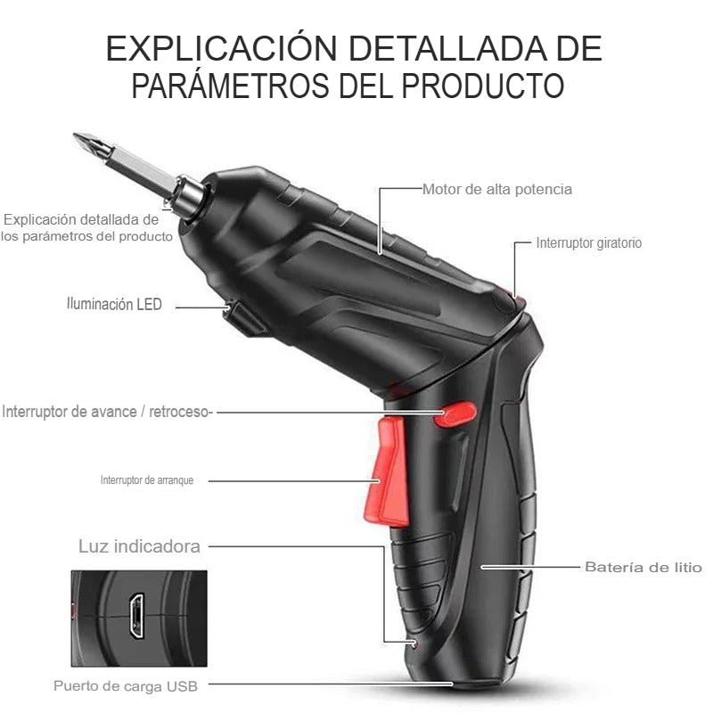 DESTORNILLADOR ELECTRICO RECARGABLE