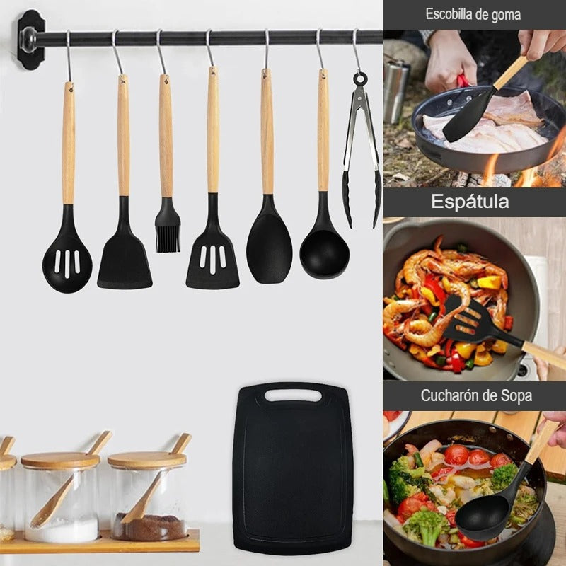 UTENSILIOS DE COCINA DE SILICONA SET 19PCS
